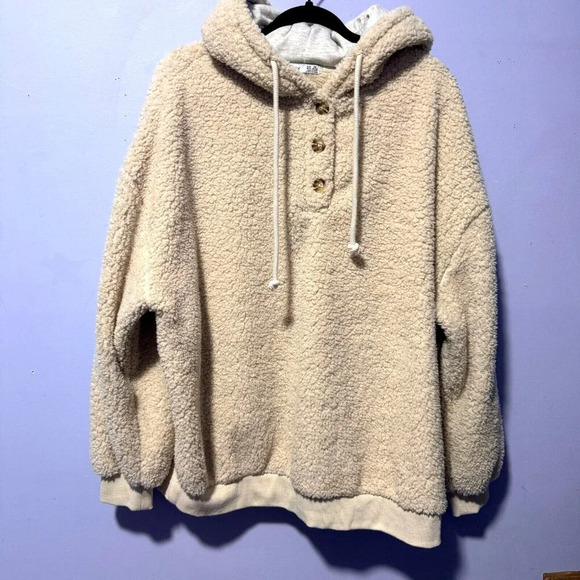 Dex plus Womens NWT 2X Long Sleeve Drawstring Hoodies‎ Sherpa Pullover Sweaters - Picture 1 of 5